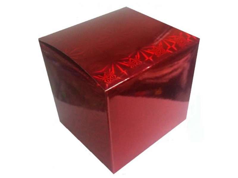 Коробка для кружки голографическая красная