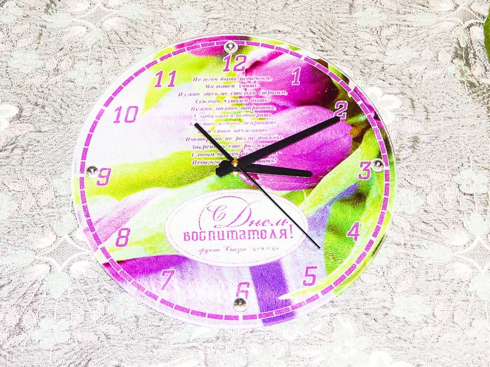 Часы стеклянные круглые BL-15, d=30 см