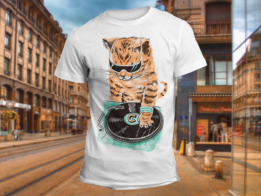 DJ кот Изображение для нанесения на одежду № 0922 купить со скидкой в  интернет-магазине СувенирПрофф - Красноярск